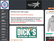 Tablet Screenshot of eastlanelittleleague.com